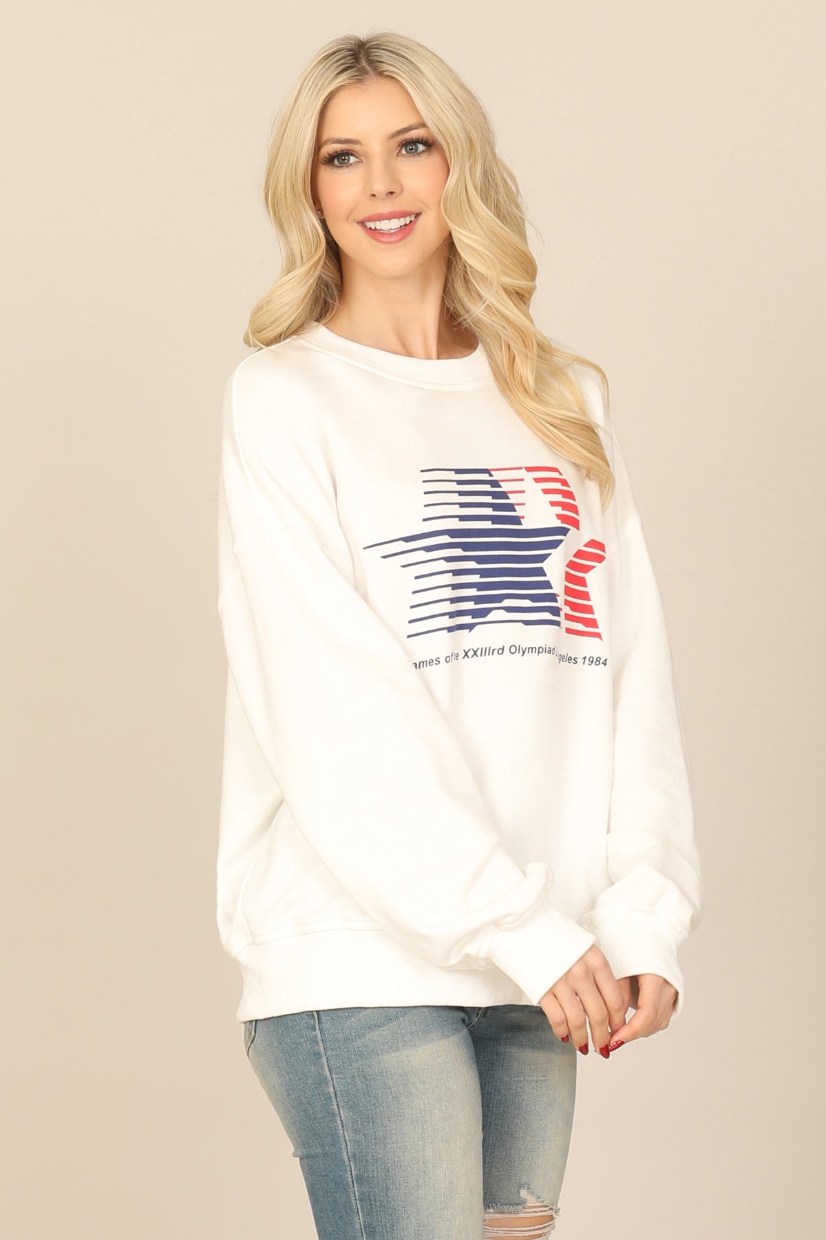 Vintage Graphic Print Oversized Sweatshirt