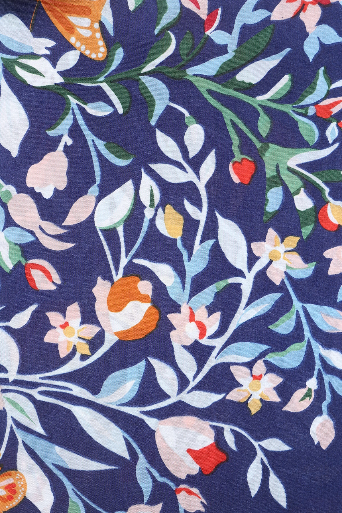 Asian Floral Pattern Silky Square Scarf
