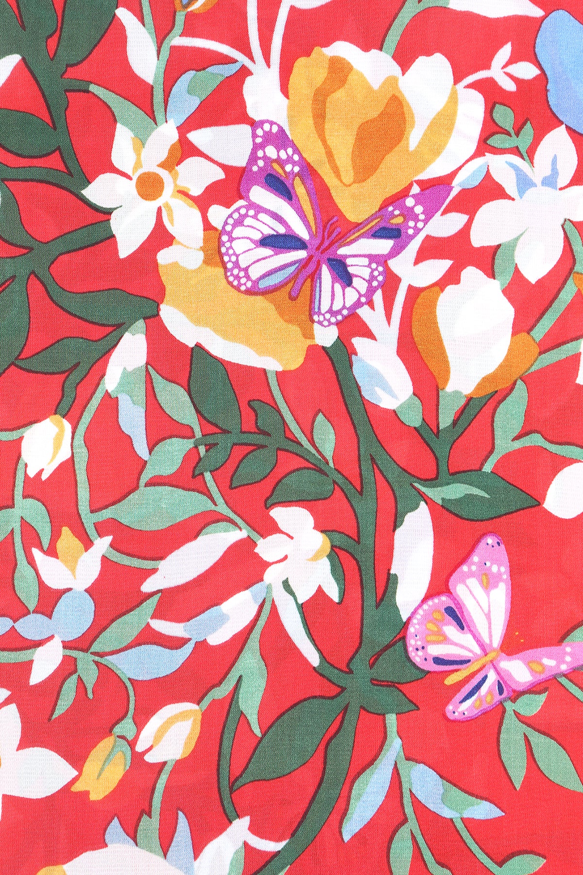 Asian Floral Pattern Silky Square Scarf