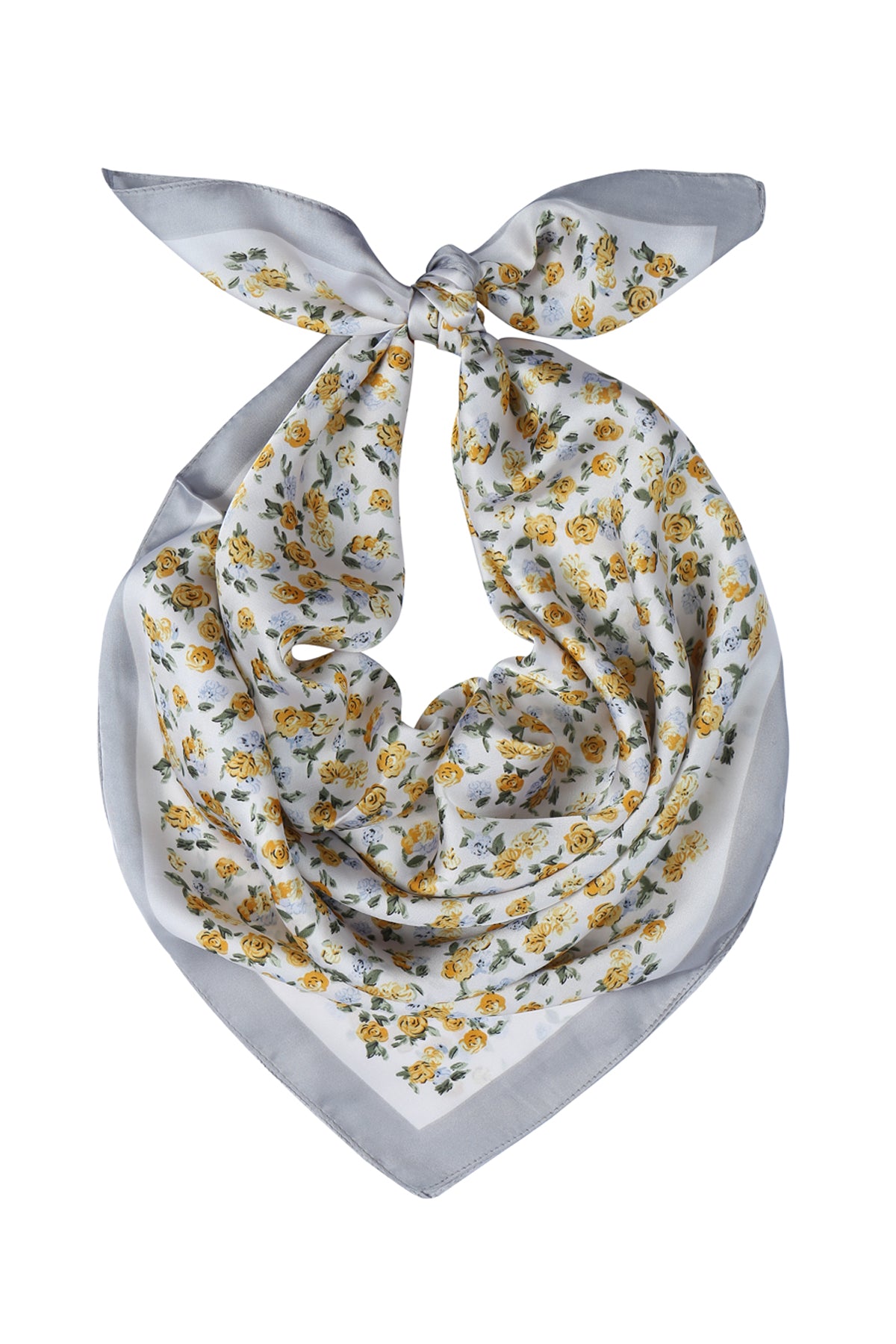 Mini Floral Silky Square Scarf