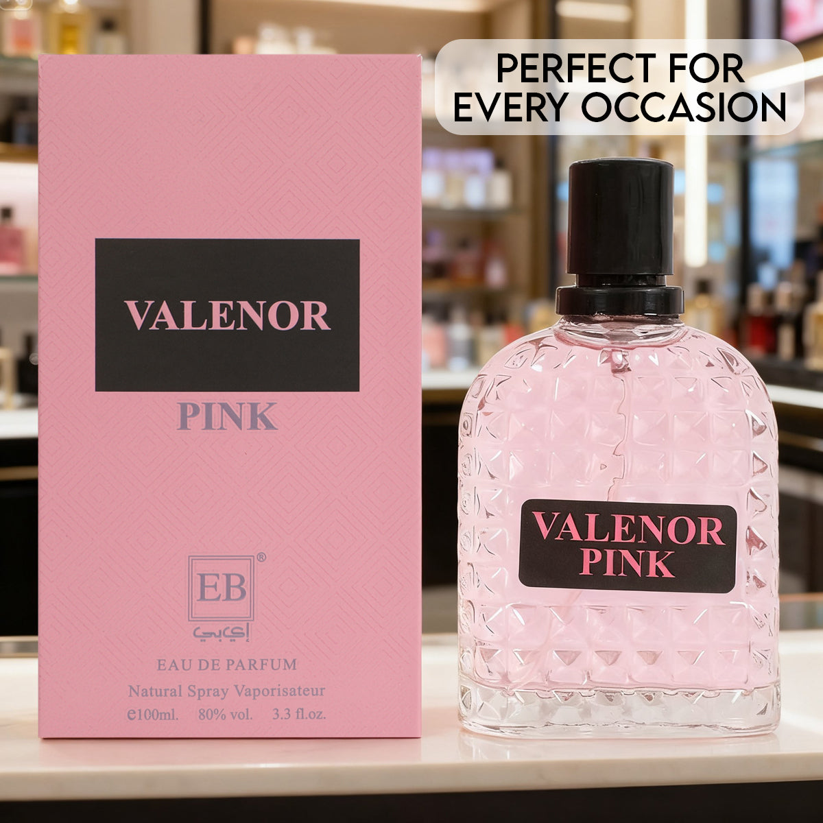 Valenor Pink Spray Perfume Eau De Parfum For Women - 100ML/3.3FL.OZ./3PCS