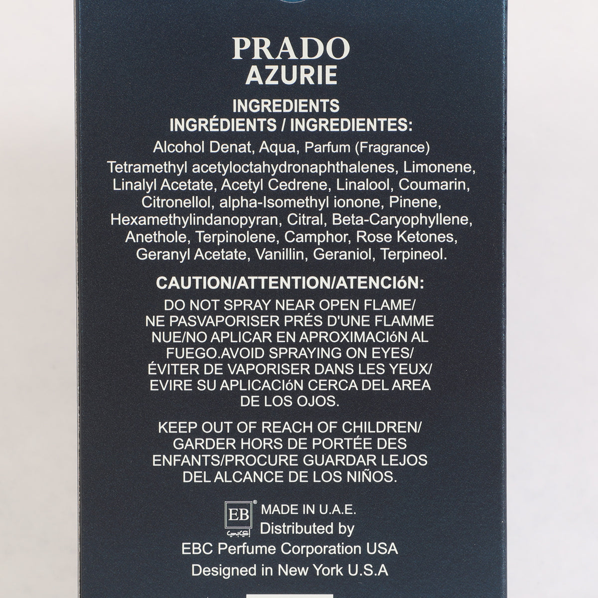 Prado Azurie Spray Perfume Eau De Parfum For Men - 100ML/3.3FL.OZ./3PCS