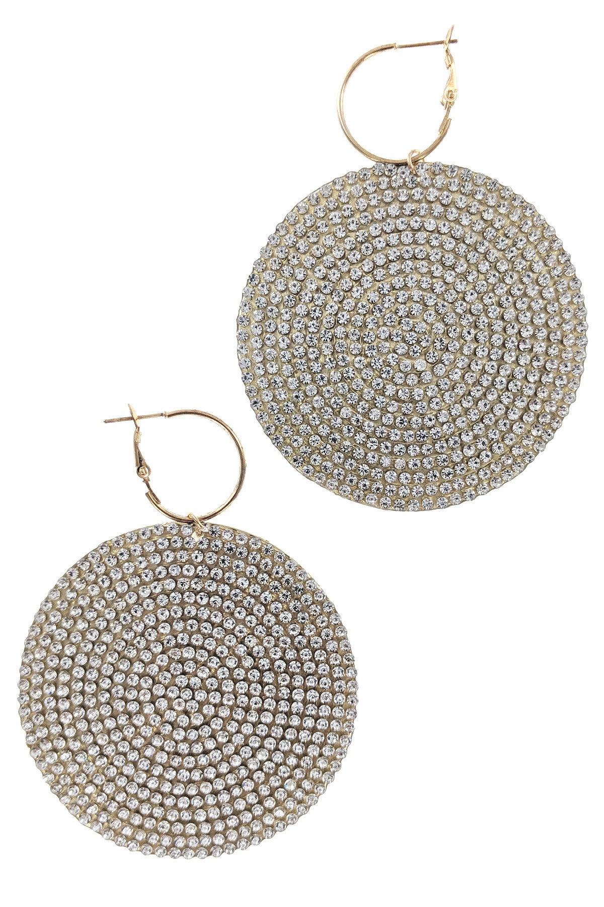 Gold Rhinestone Fashion Earrings