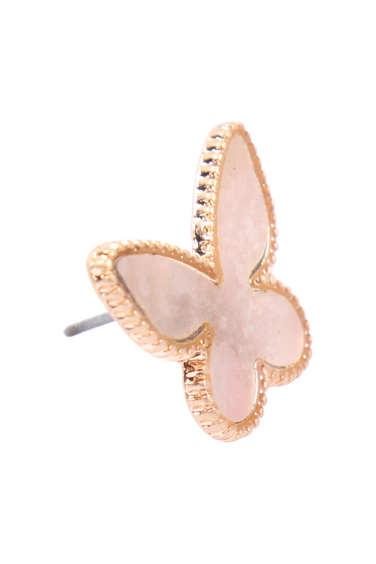 Butterfly Mop Post Earrings Matte Gold  Cream