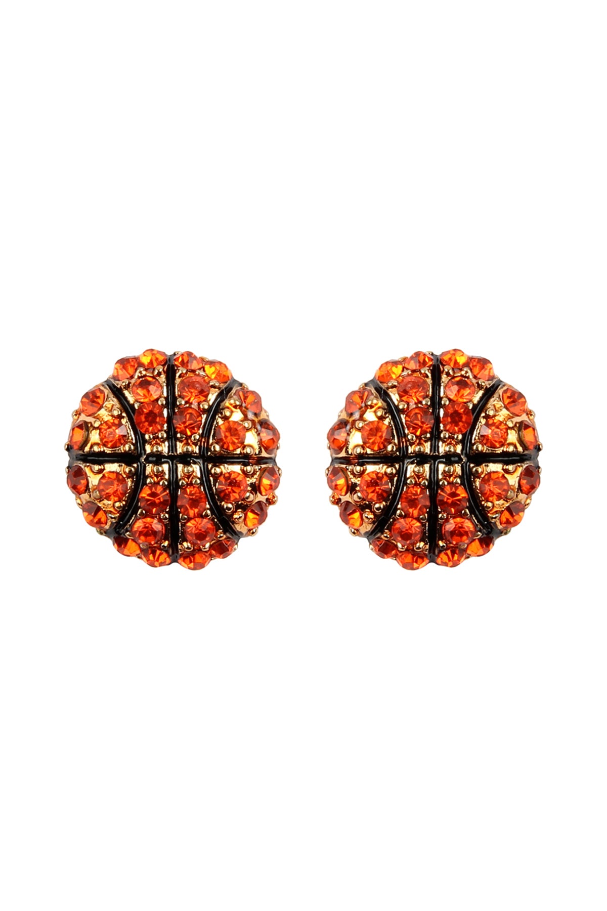 Fashion Sports Rhinestone Earrings Basketball