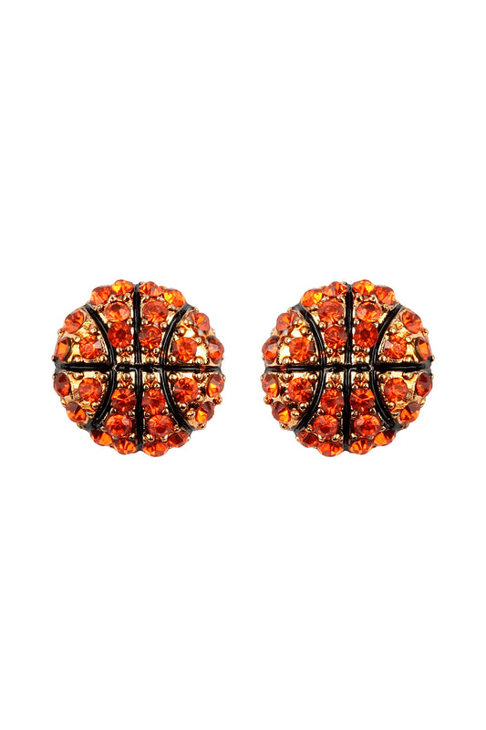 Fashion Sports Rhinestone Earrings Basketball