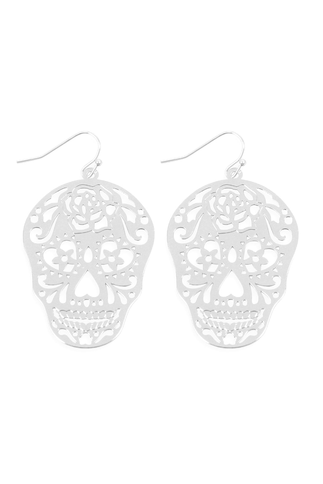 Halloween Skull Color Coating Filigree Earrings