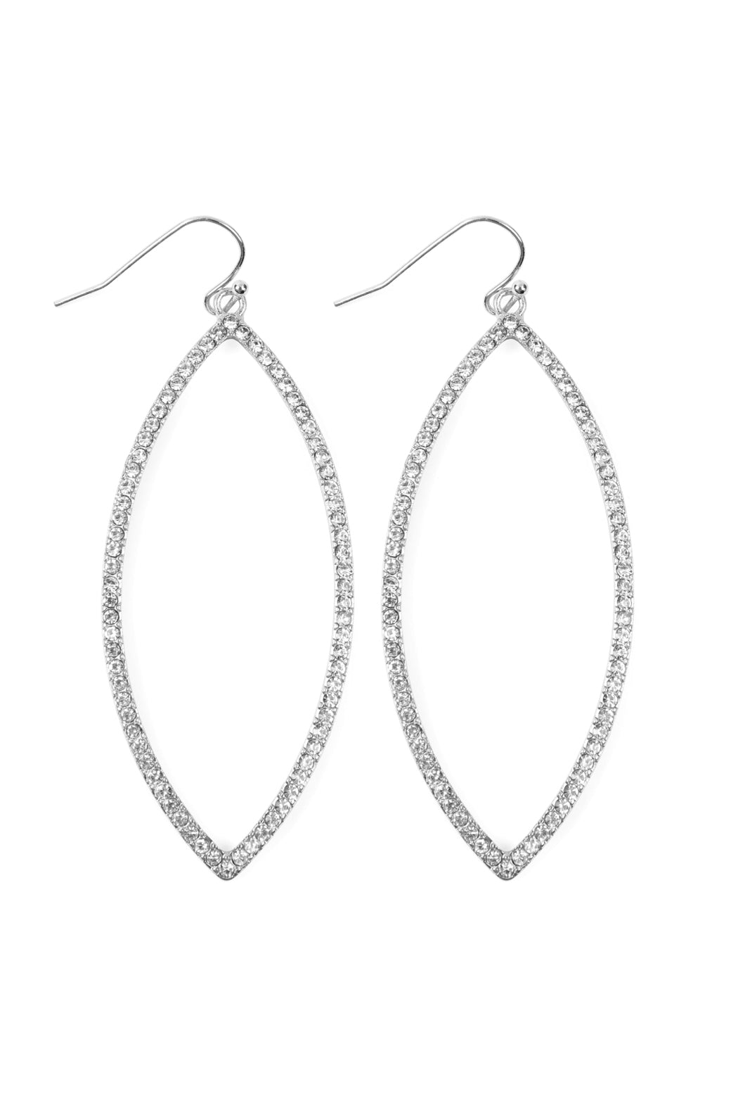 Open Marquise Shape Pave Earrings