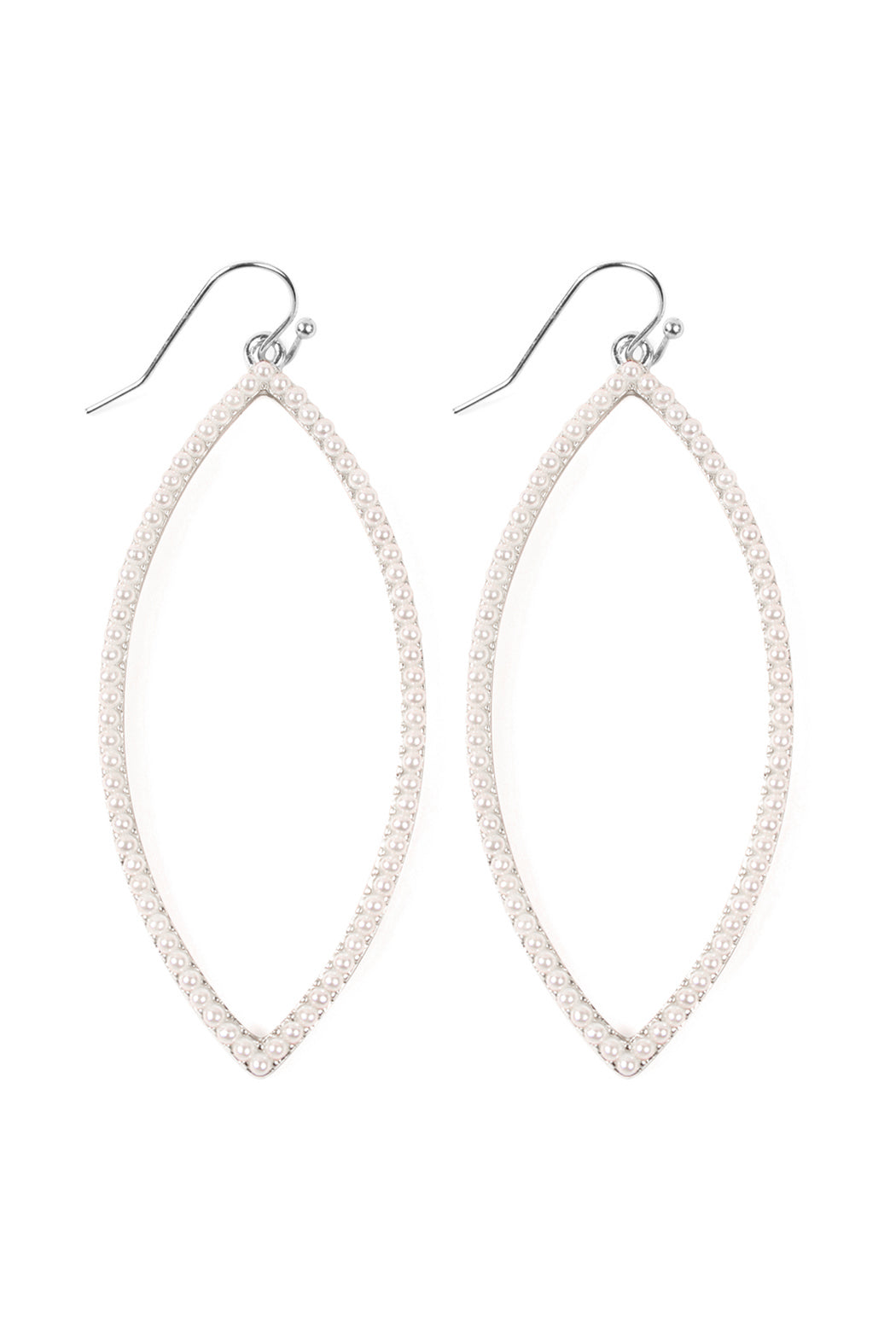 Open Marquise Shape Pave Earrings