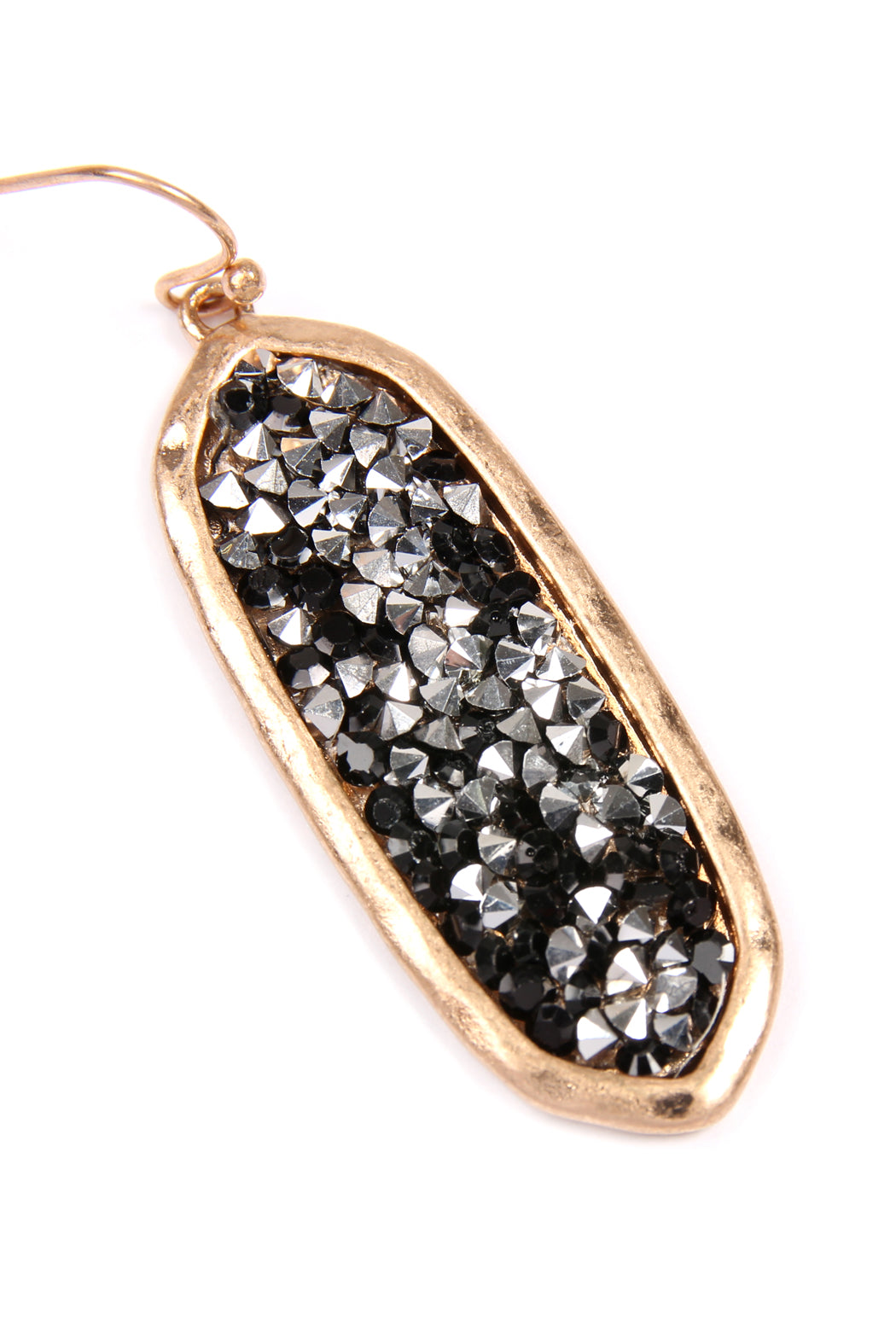 Glitter Faceted Oval Drop Earrings