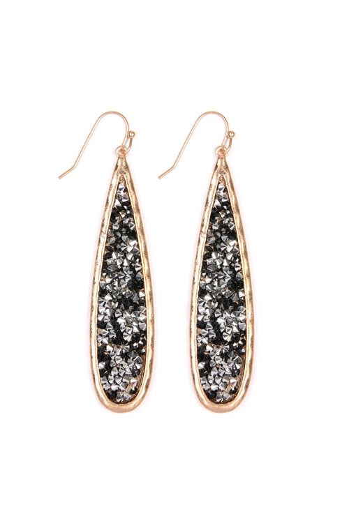 Glitter Faceted Teardrop Earrings