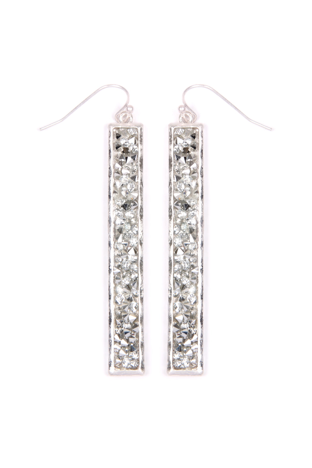 Glitter Faceted Bar Drop Earrings