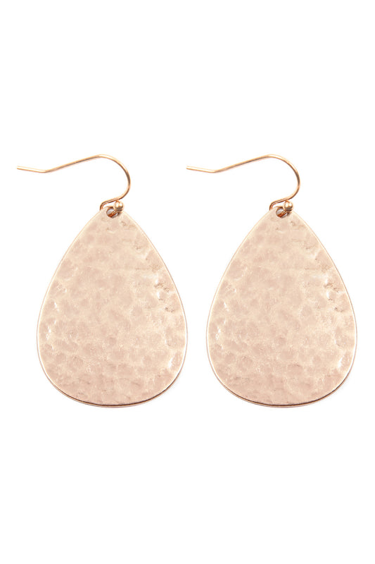 Hammered Cast Teardrop Earrings