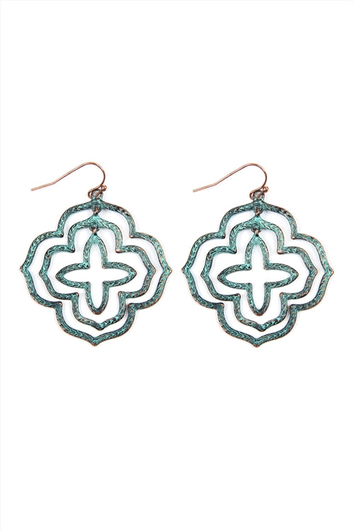 Filigree Quartefoil Hook Earrings
