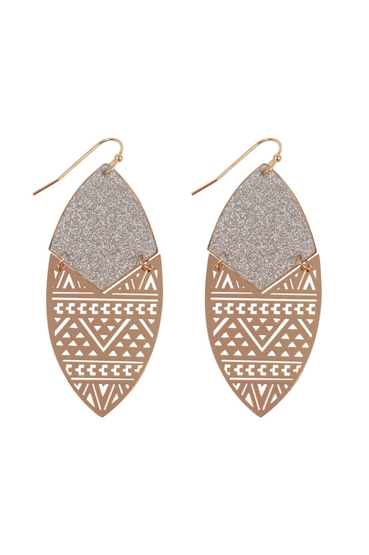 Sand Sticker Maruise Tribal Filigree Earrings Gold Silver