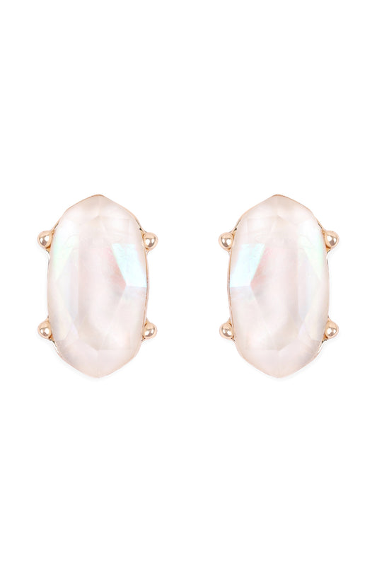 Pearlized Epoxy Post Earring White