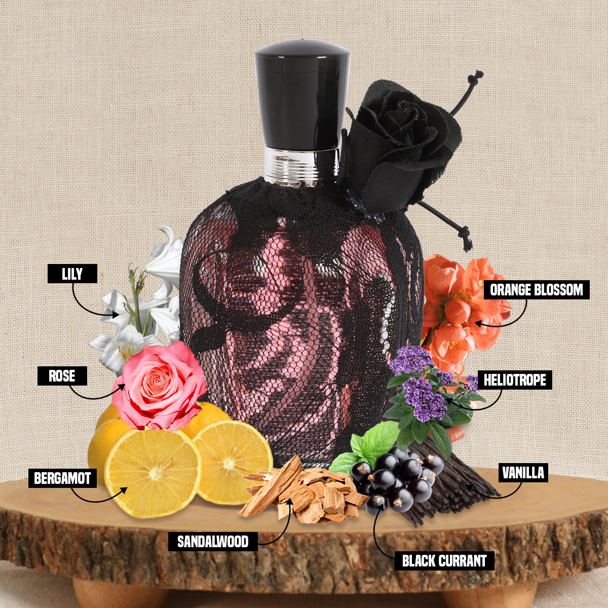 Sexy Rose Black Spray Perfume Eau De Parfum For Women - 100ML/3.4 FL.OZ