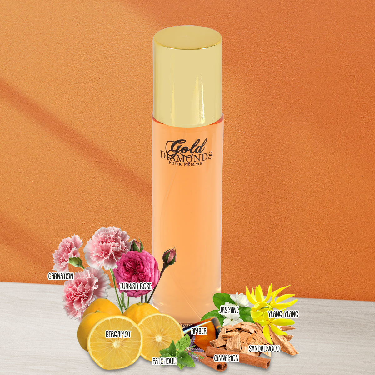 Gold Diamond Spray Perfume Eau De Parfum For Women - 100ML/3.4 FL.OZ.