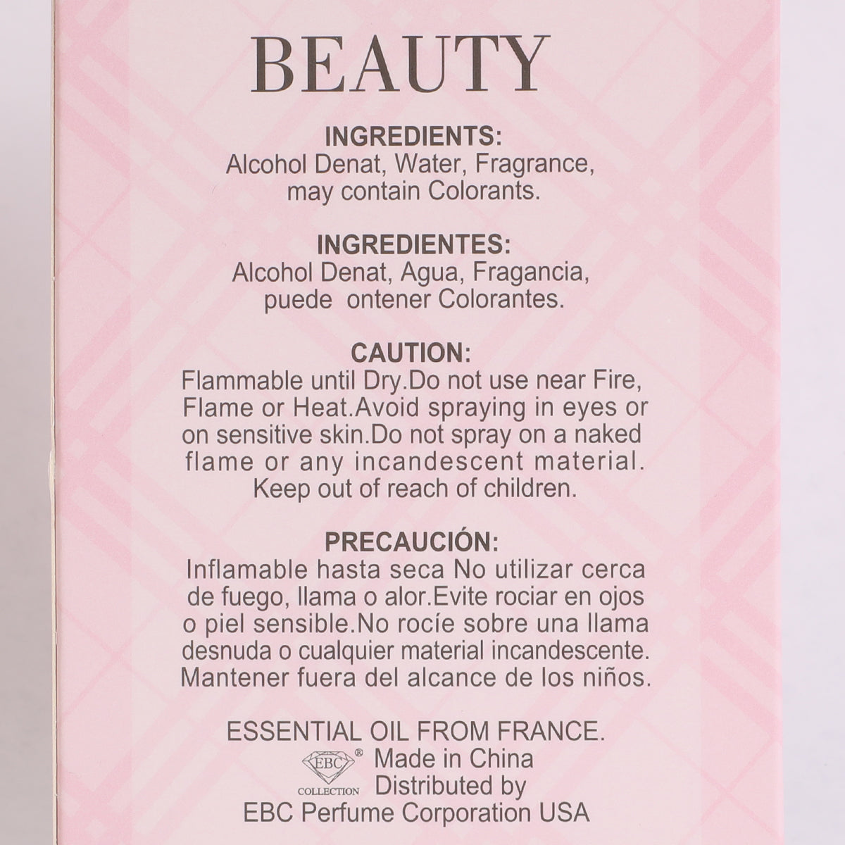 Beauty Spray Perfume Eau De Parfum For Women - 100ML/3.4 FL.OZ.
