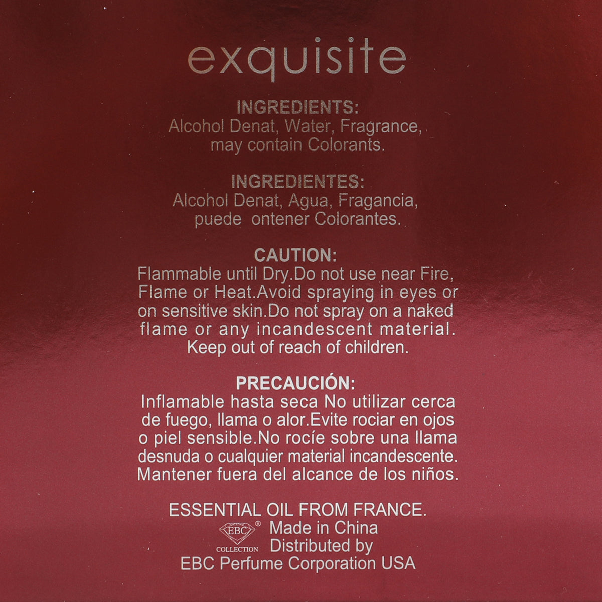 Exquisite Spray Perfume Eau De Parfum For Women - 100ML/3.4 FL.OZ.