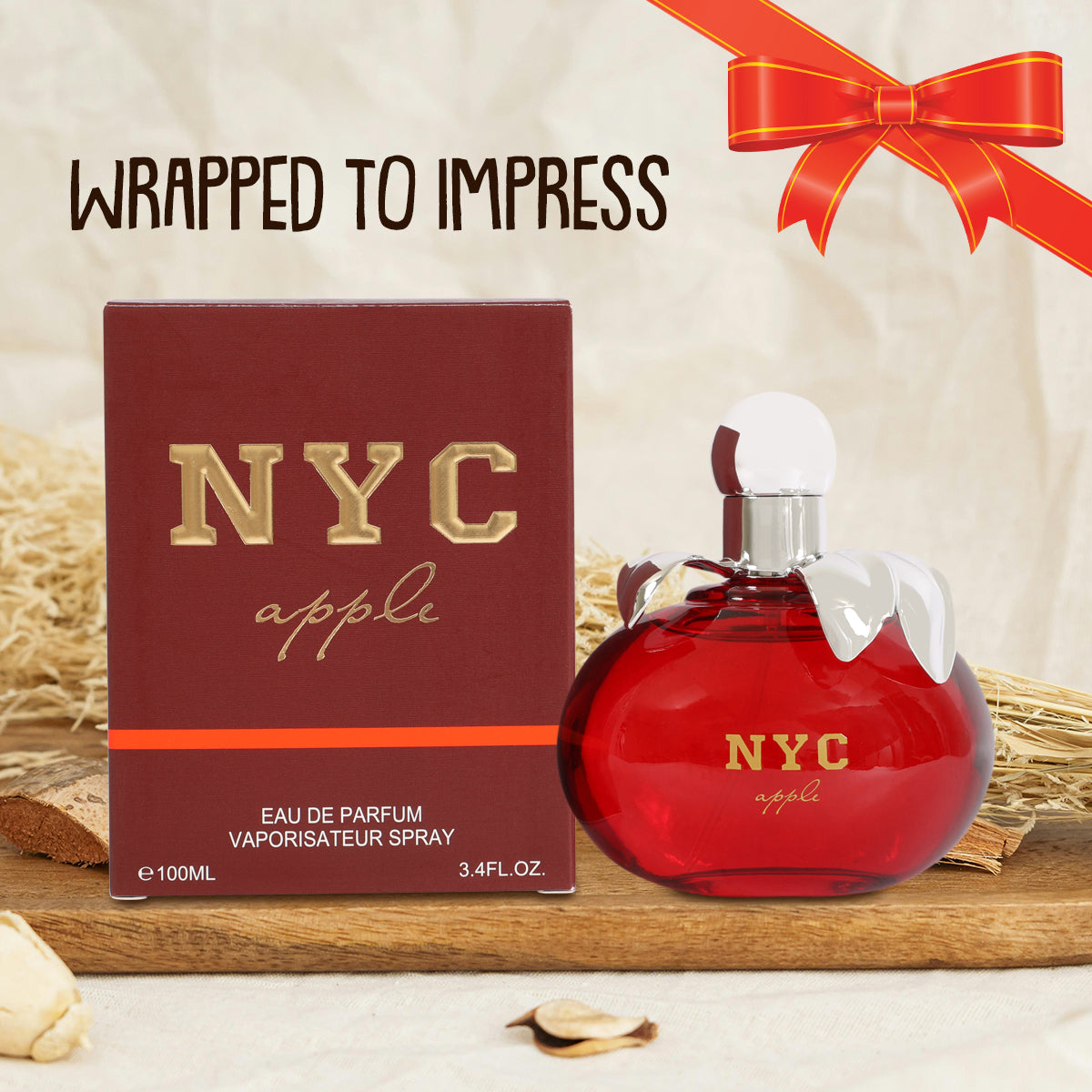 NYC Apple Red Spray Perfume Eau De Parfum For Women - 100ML/3.4 FL.OZ.