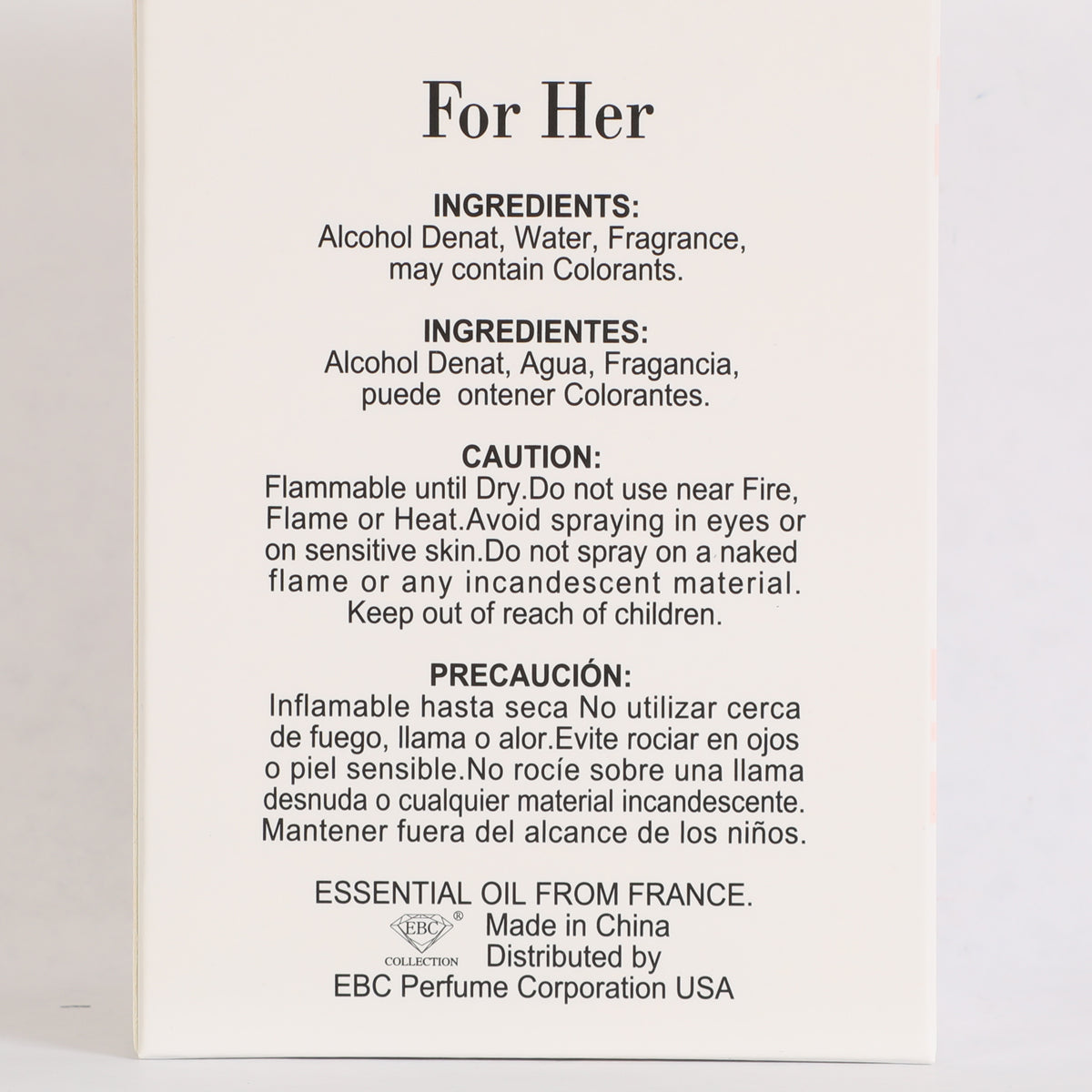 For Her Spray Perfume Eau De Parfum For Women - 100ML/3.4FL.OZ.