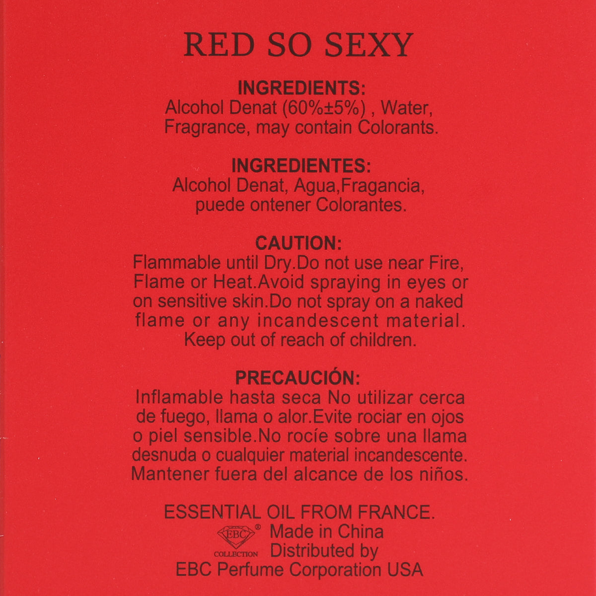 Red So Sexy Intense Spray Perfume Eau De Parfum For Women - 100ML/3.4FL.OZ./3PCS