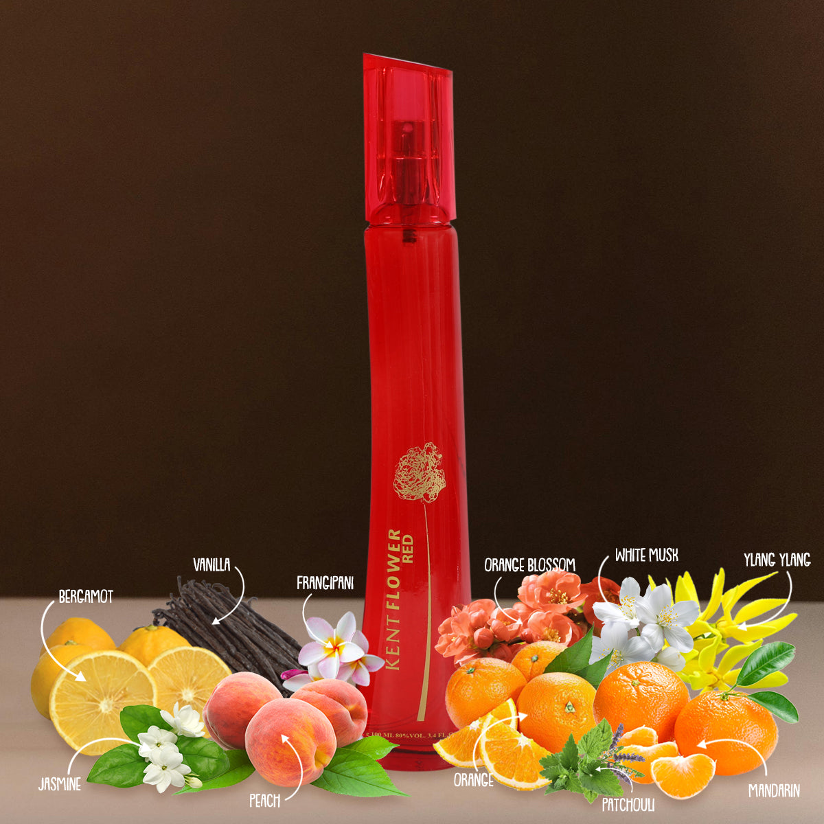 Kent Flower Red Spray Perfume Eau De Parfum For Women - 100ML/3.4 FL.OZ.