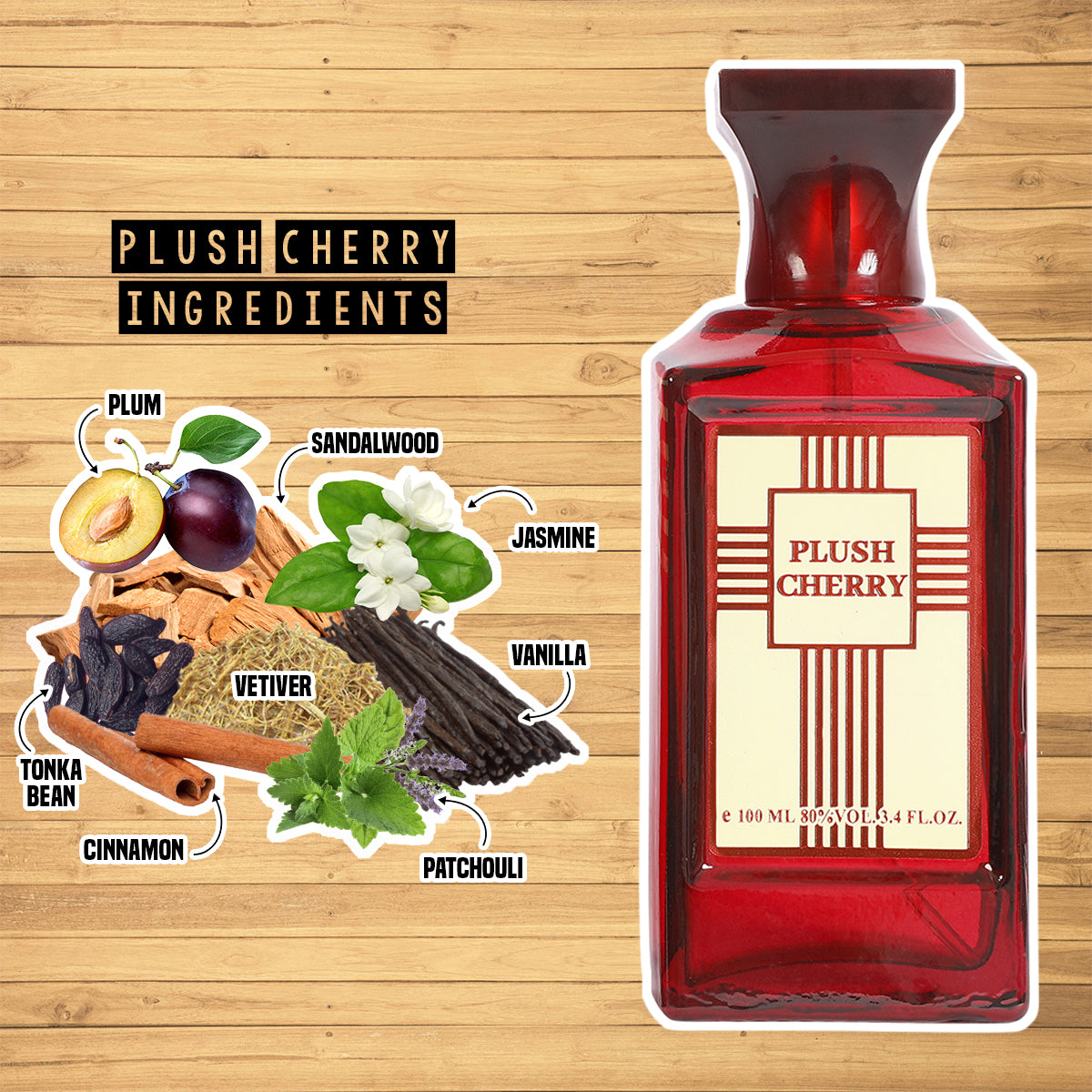 Plush Cherry Spray Perfume Eau De Parfum For Women - 100ML/3.4 FL.OZ.