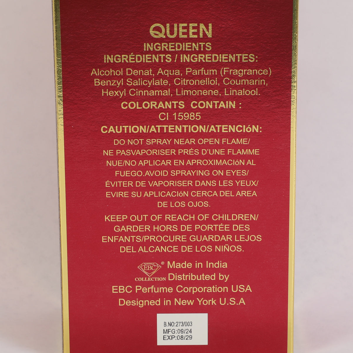 Queen Spray Perfume Eau De Parfum For Women - 100ML/3.4 FL.OZ.