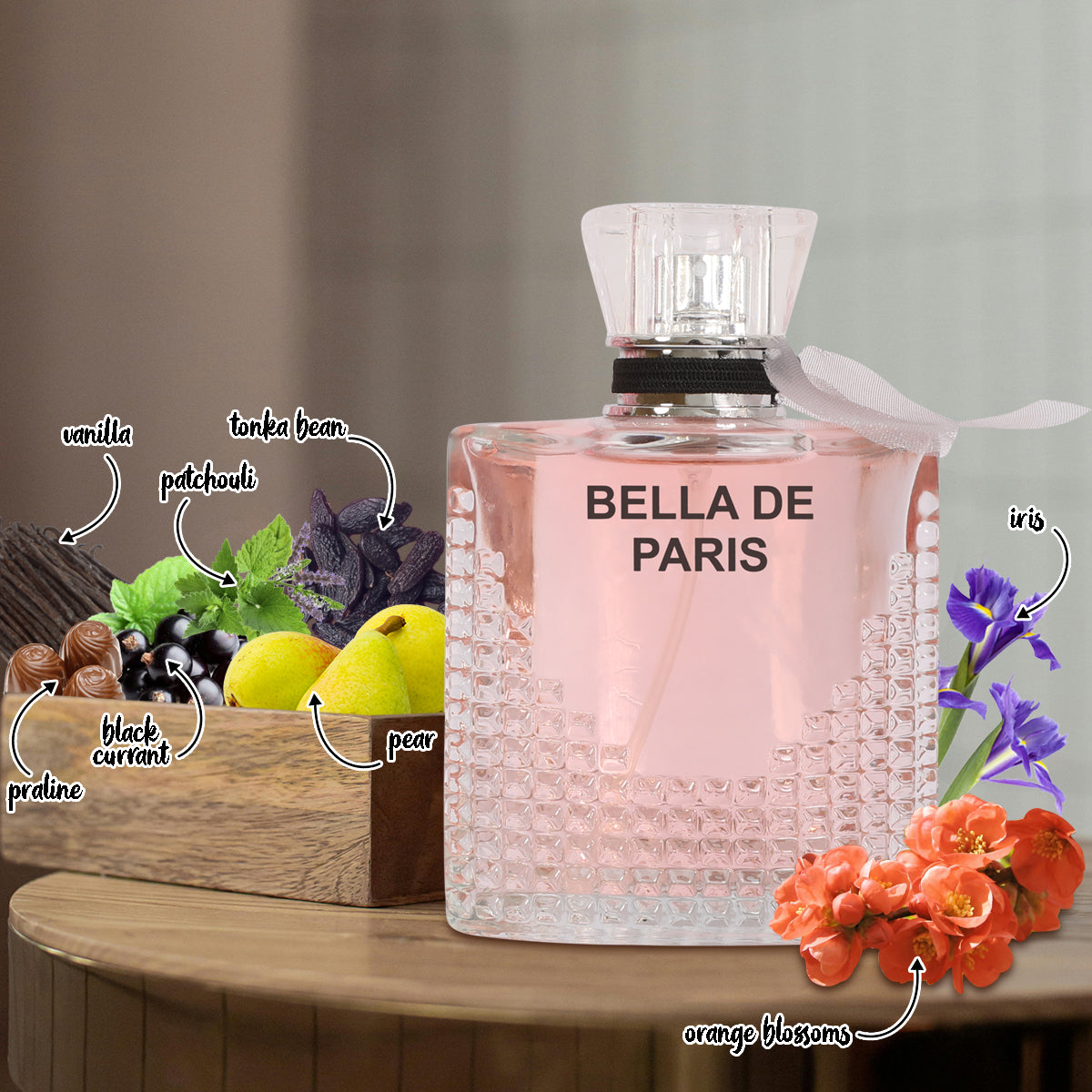 Bella De Paris Spray Perfume Eau De Parfum For Women - 100ML/3.4 FL.OZ.