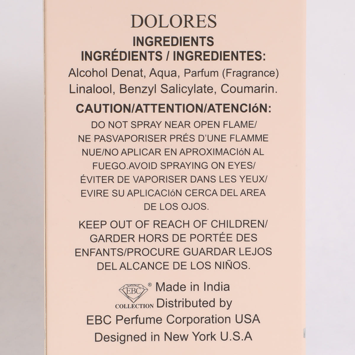 Dolores Pour Femme Spray Perfume Eau De Parfum For Women - 100ML/3.4 FL.OZ.