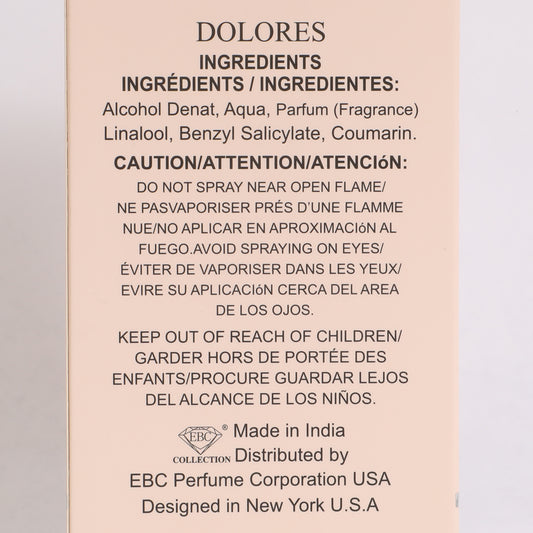 Dolores Pour Femme Spray Perfume Eau De Parfum For Women - 100ML/3.4 FL.OZ.