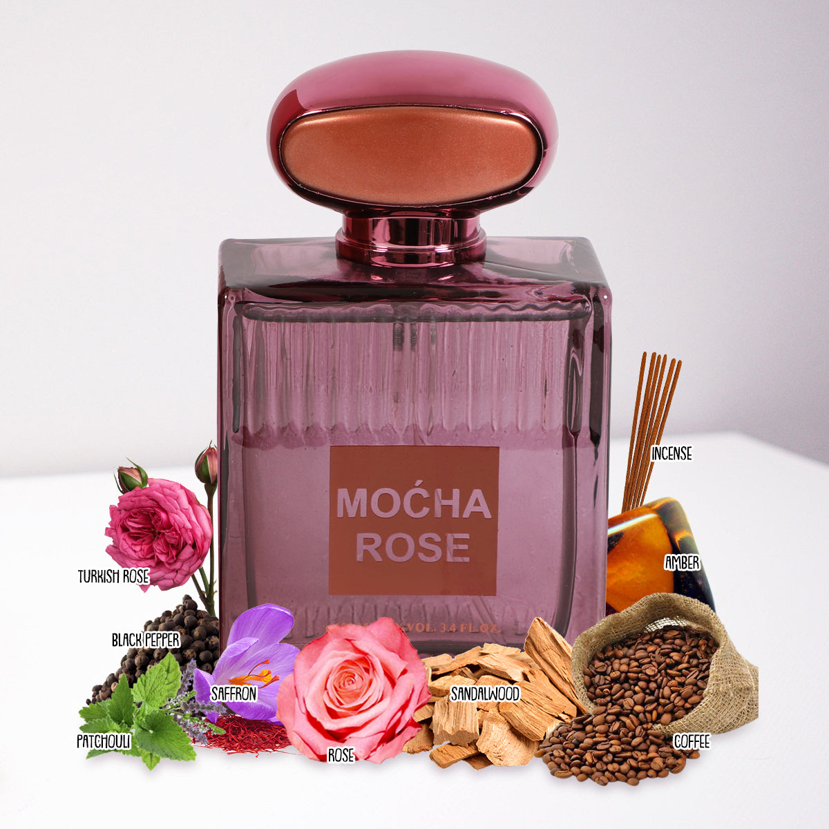 Mocha Rose Spray Perfume Eau De Parfum For Women - 100ML/3.4 FL.OZ.