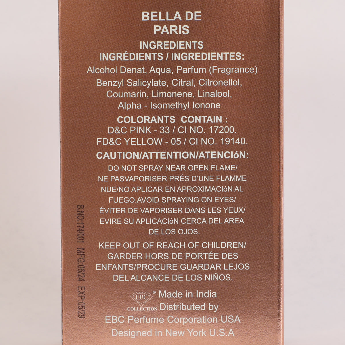 Bella De Paris Extrait Edition Spray Perfume Eau De Parfum For Women - 100ML/3.4 FL.OZ.