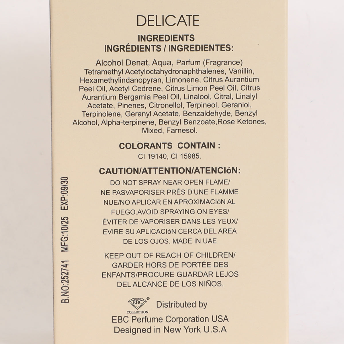 Delicate Spray Perfume Eau De Parfum For Women - 100ML/3.4FL.OZ.