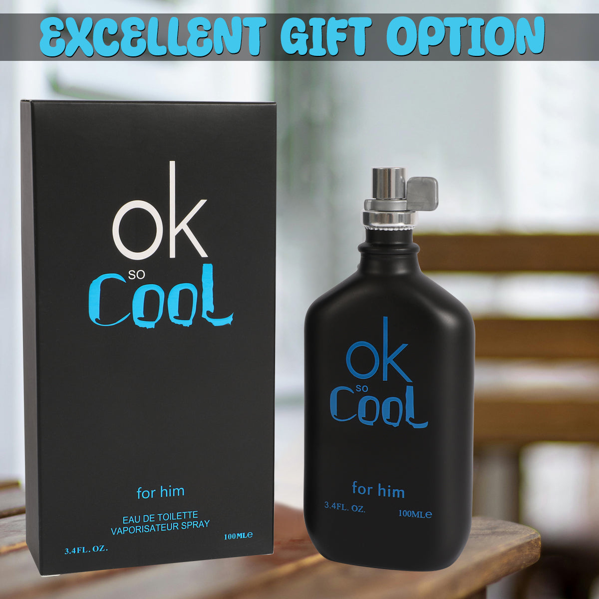 Ok So Cool Black Spray Cologne Eau De Toilette For Him - 100ML/3.4 FL.OZ.