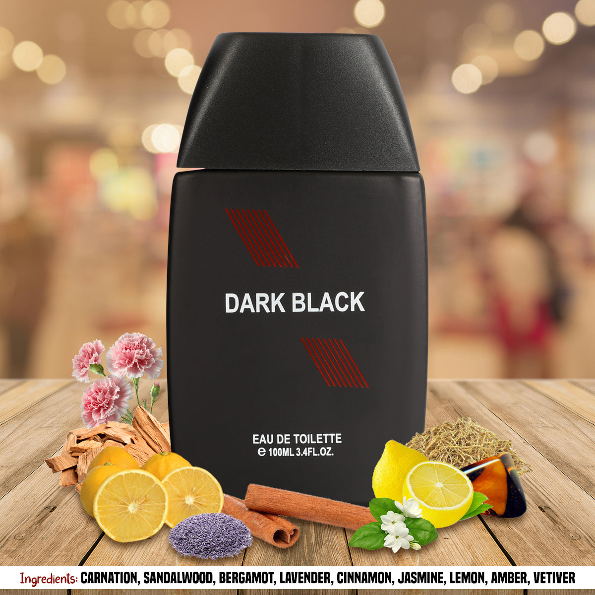 Dark Black Spray Cologne Eau De Toilette For Men - 100ML/3.4 FL.OZ.