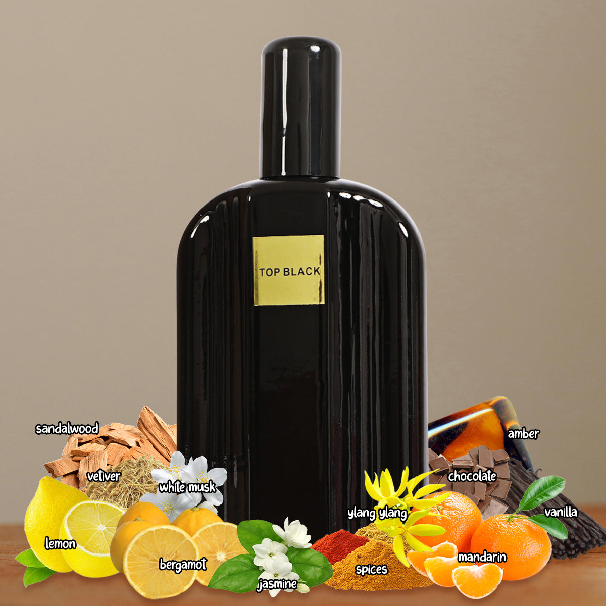 Top Black Spray Cologne Eau De Toilette For Men - 100ML/3.4 FL.OZ