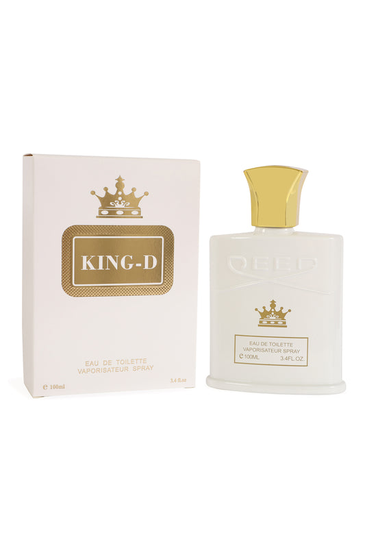 King-D White Spray Cologne Eau De Toilette For Men - 100ML/3.4 FL.OZ.