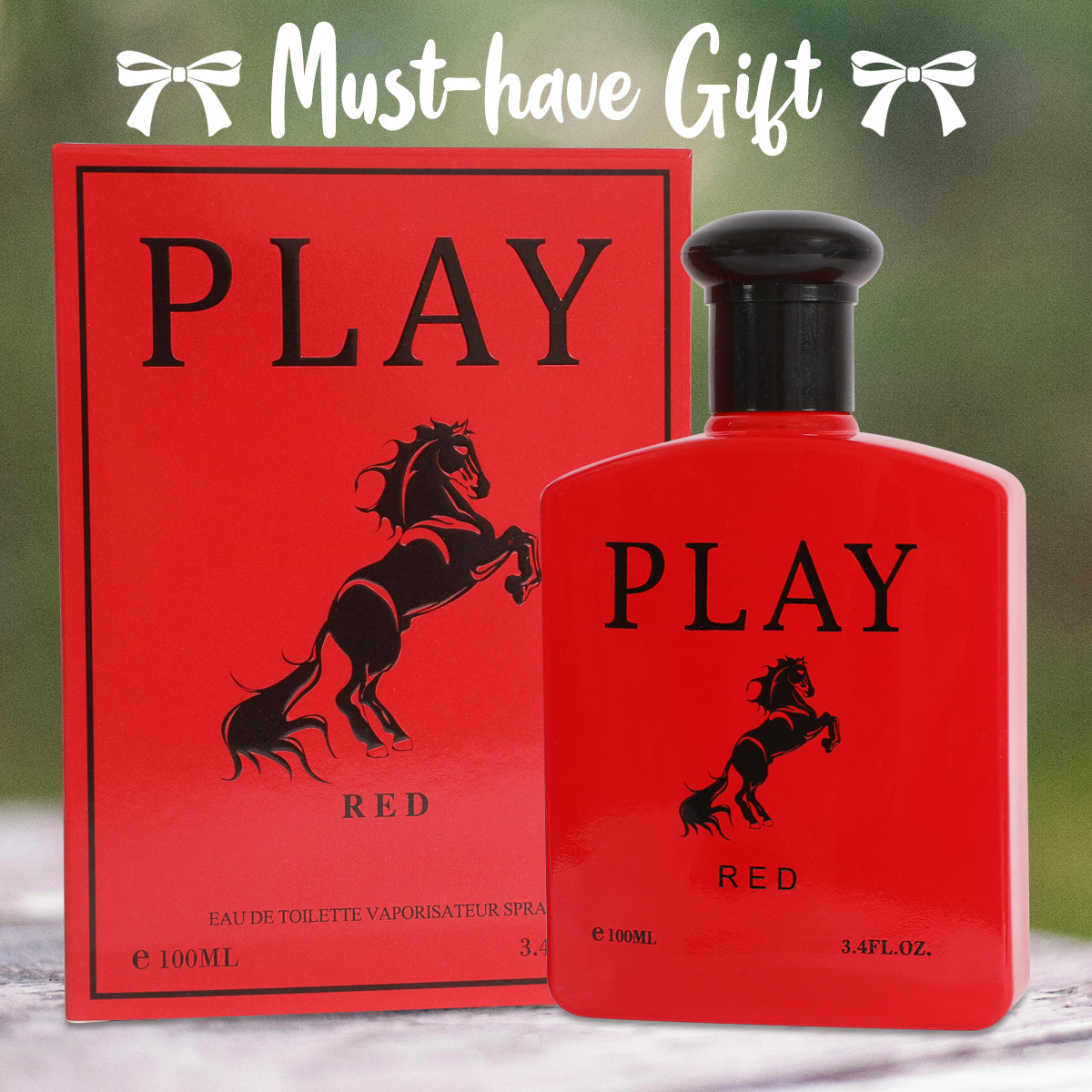 Play Red Spray Cologne Eau De Toilette For Men - 100ML/3.4 FL.OZ.