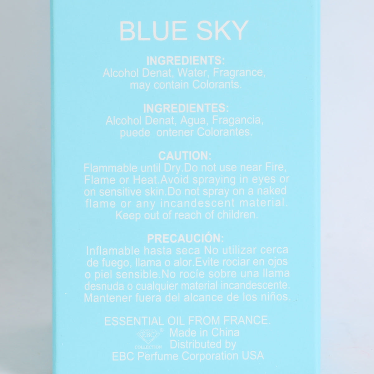 Blue Sky Spray Cologne Eau De Toilette For Men - 110ML/3.8 FL. OZ.