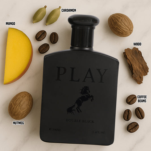 Play Double Black Spray Cologne Eau De Toilette For Men - 100ML/3.4 FL.OZ.