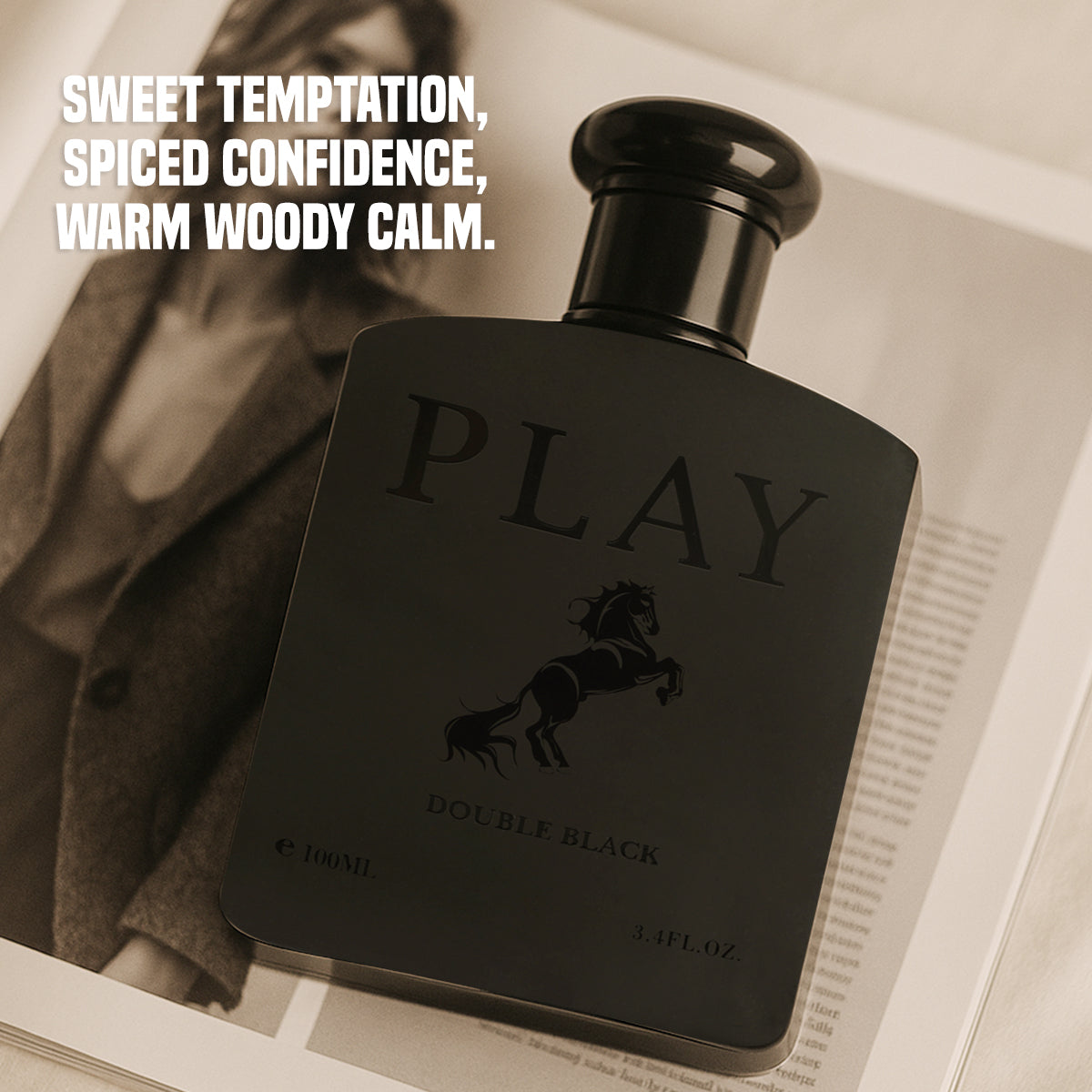 Play Double Black Spray Cologne Eau De Toilette For Men - 100ML/3.4 FL.OZ.