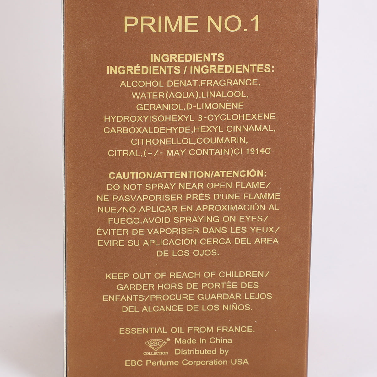 Prime No.1 Spray Cologne Eau De Toilette For Men - 100ML/3.4 FL.OZ.