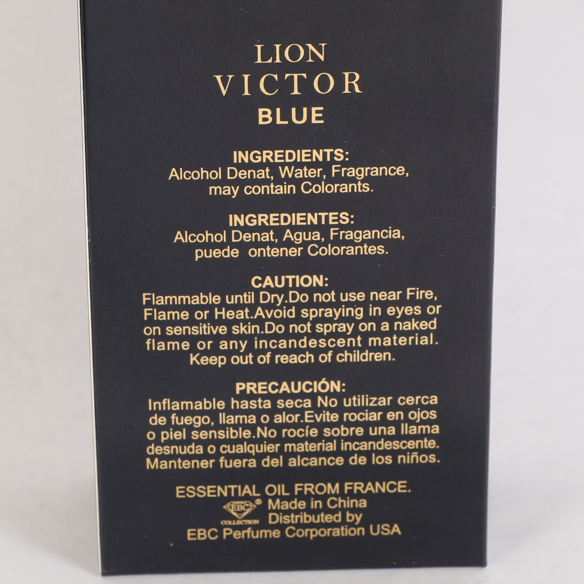 Lion Victor Blue Spray Perfume Eau De Toilette For Men - 100ML/3.4 FL.OZ.