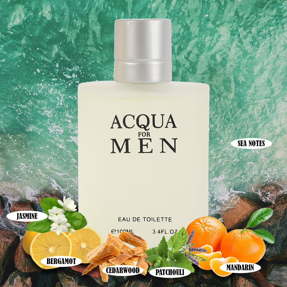 Acqua For Men Spray Cologne Eau De Toilette For Men - 100ML/3.4 FL.OZ.
