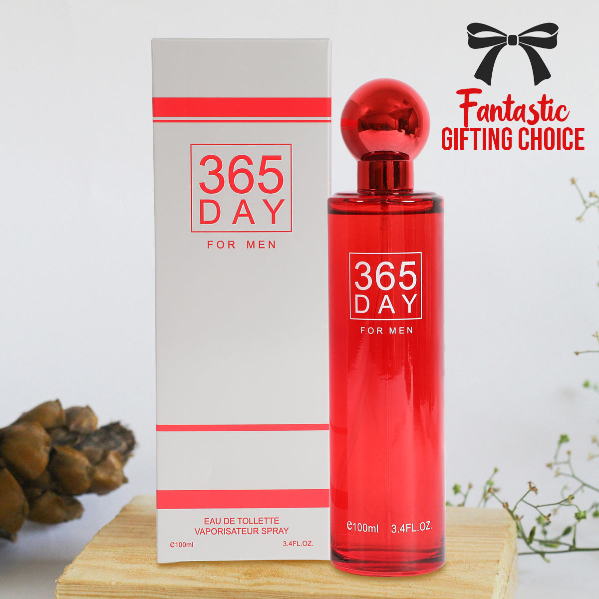 365 Day For Men Red Spray Cologne Eau De Toilette For Men - 100ML/3.4 FL.OZ.