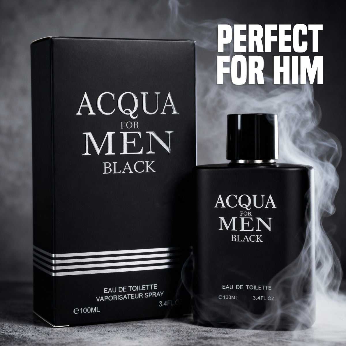 ACQUA For Men Black Spray Cologne Eau De Toilette For Men - 100ML/3.4 FL.OZ.