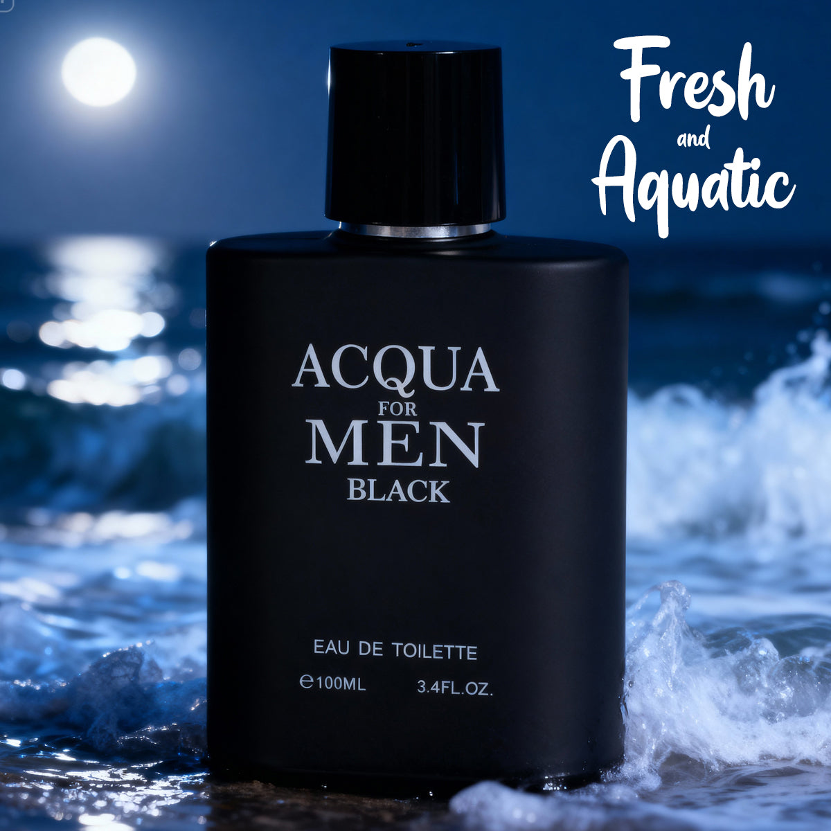 ACQUA For Men Black Spray Cologne Eau De Toilette For Men - 100ML/3.4 FL.OZ.